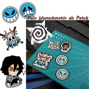 Gesticktes Patch nach Wunschmotiv - Bis zu 10 x 10 cm Anime/ Einschulung / Schultüte zum Bügeln oder Klett
